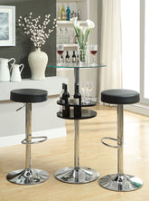 Coaster Ramses 29" Adjustable Bar Stool Chrome and Black Model 102558